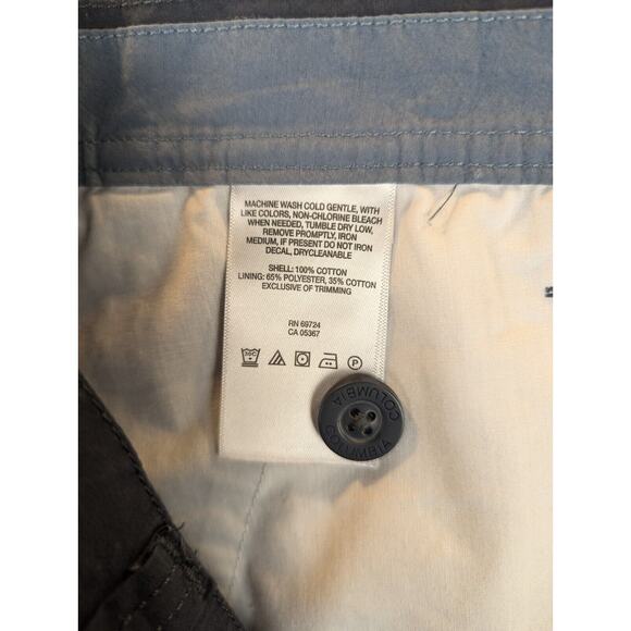 Columbia Chino Shorts 40x8 Men's Performance Outdoor 100% Cotton Shell Navy - Picture 9 of 9